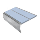 Heavy Duty Chevron Aluminium Stair Nosing 2.44m, Double Insert, 40mm Riser, Slip-Resistant, Durable for High-Traffic Areas, Ideal for Home & Business