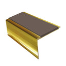 Heavy Duty Square Aluminium Stair Nosing with Single Insert, 3.22m Length, 50mm Riser, Slip-Resistant for Medium Carpets & Smooth Flooring