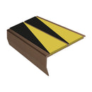 Heavy Duty Chevron Aluminium Stair Nosing 2.44m, Double Insert, 40mm Riser, Slip-Resistant, Durable for High-Traffic Areas, Ideal for Home & Business