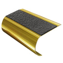 Bullnose Aluminium Stair Nosing with MorGrip & Exterior Inserts - Single Channel - Slip-Resistant, Durable, Stylish for Vinyl, Wood & Carpet Flooring