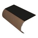 Bullnose Aluminium Stair Nosing 2.75m - Single Channel, Riser 37mm, Slip-Resistant PVC Inserts for Vinyl, Lino & Lightweight Carpets