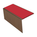Square Aluminium Stair Nosing 2.75m, 56mm Tread Slip-Resistant Inserts Custom Finishes for Vinyl, Lino & Lightweight Carpets