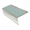 Rake Back Aluminium Stair Nosing 3.22m, 70mm Tread, Slip-Resistant Inserts, Custom Finishes, Durable Profile for Vinyl, Wood, and Carpet Floors