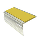 Heavy Duty Square Aluminium Stair Nosing with Single Insert, 3.22m Length, 50mm Riser, Slip-Resistant for Medium Carpets & Smooth Flooring