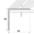 Anodised Aluminium Non Slip Ribbed Stair Nosing Edge Trim 35x35mm Anti-Slip for Carpet Stairs Screw or Self-Adhesive Fixing Options