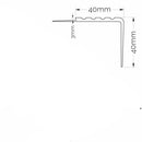 Dim Gray Anti Slip Stair Nosing Rubber Angle Step Edge Trim RS 40mm x 40mm