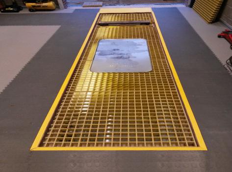 Yellow 50mm marine grade stair nosing for boats, docks and coastal steps