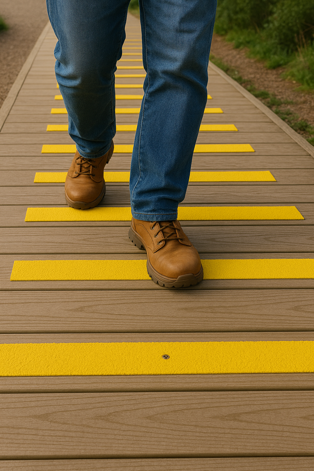 GRP anti slip decking and stair nosings on external steps