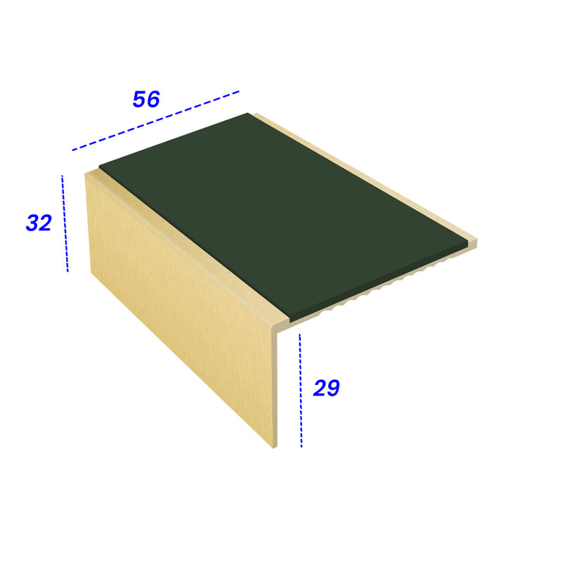 Square Aluminium Stair Nosing 2.75m Slip-Resistant PVC Insert 3.5mm Gauge for Vinyl, Lino & Lightweight Carpets Durable & Stylish Solution