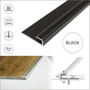LVT U-edging profile in black anodised aluminium finish - 0.9m and 2.7m lengths