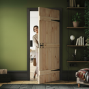 Premium Unfinished Scandinavian Pine Solid Door with V Groove Design for Customization and Durability