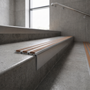 Aluminium Stair Nosing 78.5mm x 40mm Raked Back with Carborundum Insert — Anti-Slip Insert Colour: Hazelnut