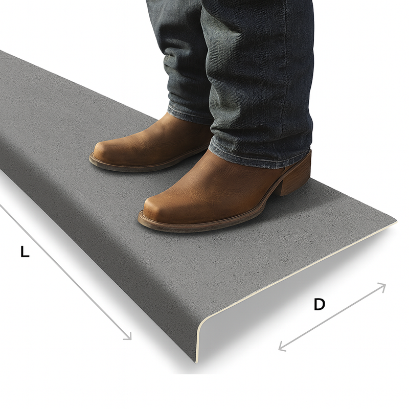 Standard Duty Anti-Slip GRP Stair Treads – 10-Year Guarantee | Fire Resistant, Lightweight, Easy Install | Non-Slip Fibreglass Stair Covers