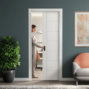 Premium White Primed Internal 7 Panel Framed Pocket Door Set for Contemporary Spaces