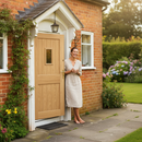 Premium Unfinished Oak External Stable Door with Clear Double Glazed Pane - Solid Core Construction