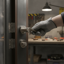 Premium Round Lever Door Handle Set with Satin Nickel Finish, Ball Bearing Hinges, and Tubular Latch for Fire Door Compatibility