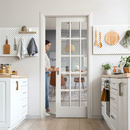 Premium White Primed Internal Pocket Door Set with Clear Glass Panels for Modern Interiors