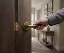 Premium Round Rose Lever Door Handle Set in Matt Bronze - Elegant Design for Interior Spaces