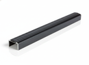 Black anodised aluminium stair nosing 1200mm x 46mm x 30mm — studio product shot showing profile and rubber anti-slip insert