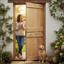 Premium Unfinished Rustic Ledged Solid Oak Internal Door - Durable Half-Stable Design Ready for Custom Finish