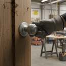 Premium Round Reeded Mortice Door Knob Set with Satin Chrome Finish - Complete Hardware with 10-Year Guarantee