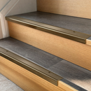 Solid Brass Stair Nosing 44x26mm Ribbed Tread Raked Front, Cut to Size 700-2750mm — Finish: Antique Bronze