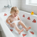 Premium Anti-Slip Kids Bath Stickers - 5 Pack of Colorful Clownfish Designs for Safe Bathing