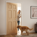 Premium White Oak Internal Door with 6 Panel Design and Solid Engineered Core for Durability and Elegance