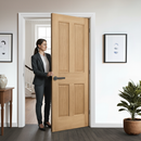 Premium Unfinished Traditional Victorian 4 Panel FD30 Fire Door - Solid Engineered Core for Fire Safety and Custom Finish Options