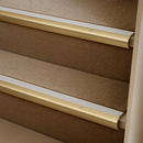 Solid Brass Stair Nosing 63.5mm Bullnose Single Channel, Anti-Slip Insert, Cut to Size 700-2700mm — Colour: Polar Grey Castellated