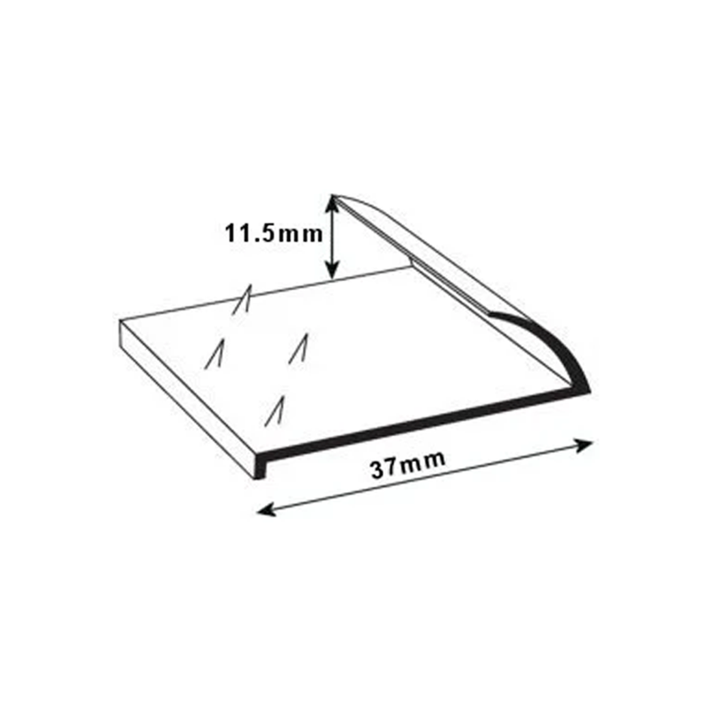 Heavy Duty Single Edge Raised Base Naptrim for Carpet to Hard Floor Transitions, 37mm Wide, Durable Edge Protection, Multiple Finishes Available