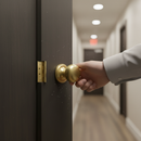 Premium Satin Brass Mushroom Mortice Fire Door Knob Set with Hinges and Latch for Enhanced Safety and Elegance