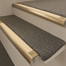 Solid Brass Stair Nosing 63.5mm Bullnose Single Channel, Anti-Slip Insert, Cut to Size 700-2700mm — Colour: Ivory Castellated