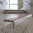 Aluminium Stair Nosing 78.5mm x 40mm with Carborundum Anti-Slip Insert — Anti-Slip Insert Colour: Chestnut