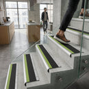 Heavy duty 70x40mm aluminium stair nosing profile showing durable metal edge protection for indoor outdoor steps