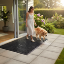 Heavy Duty Non-Slip Rubber Entrance Mat 0.9m x 1.5m with Drainage Holes for Warehouses and Outdoor Use