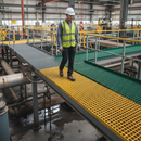 Premium Anti-Slip GRP Open Mesh Grating Panels - Corrosion-Resistant for Walkways, Platforms, and Stairs