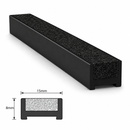 Black 15mm insert with a dimensioned cross-section drawing showing 15mm width and 8mm depth