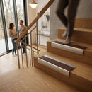 Aluminium stair nosing profile 69x40mm dimensions showing DDA compliant edge protection for indoor outdoor use
