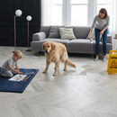 Premium Water-Resistant 8mm Light Grey Laminate Flooring with Click System for Modern Interiors