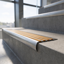 Aluminium Stair Tread Cover 157mm x 40mm with Carborundum Anti-Slip Insert — Anti-Slip Insert Colour: Amber