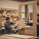 Premium Unfinished Oak Internal Door Sample Swatch for Home Aesthetics and Design Visualization