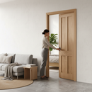 Premium Unfinished Victorian 4 Panel Flat Framed Pocket Door Set for Custom Home Interiors