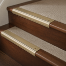 Solid Brass Stair Nosing 63.5mm Bullnose Single Channel, Anti-Slip Insert, Cut to Size 700-2700mm — Colour: Porth Stone Castellated