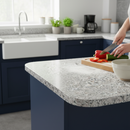 Premium Rounded Edge Laminate Worktop 3000mm x 600mm x 28mm - Elegant Granite Effect for Stylish Kitchens