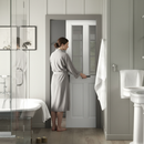 Premium White Primed Internal Pocket Door Set with 4 Panels and Bevelled Glass for Enhanced Natural Light Flow