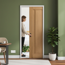 Premium Unfinished Oak 3 Panel Framed Pocket Door Set - Customizable Contemporary Design for Space Optimization