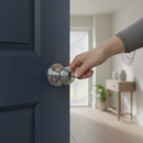 Premium Round Reeded Mortice Door Knob Set with Polished Chrome Finish and Complete Hardware Kit