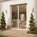 Premium White Aluminium External Sliding Patio Door with Double Clear Tempered Safety Glass for Modern Living Spaces