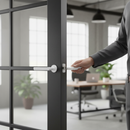 Premium Round Rose Lever Door Handle Set in Matt White Finish - Modern Industrial Design for Stylish Interiors